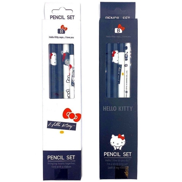 Sanrio Hello Kitty Black White Pencil Set - Picture 1 of 3